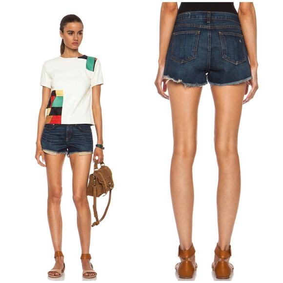 rag & bone Pants - rag & bone High Rise Mila Short in Doheny Wash
